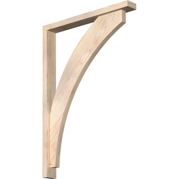 Ekena Millwork Thorton Block Smooth Bracket w/ Offset Brace, Douglas Fir, 3 1/2"W x 28"D x 40"H BKT0402X28X40THR05SDF - main